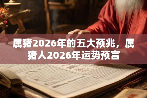 属猪2026年的五大预兆，属猪人2026年运势预言