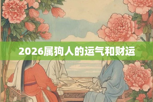 2026属狗人的运气和财运