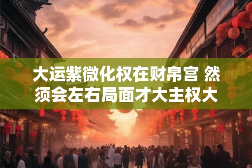 大运紫微化权在财帛宫 然须会左右局面才大主权大