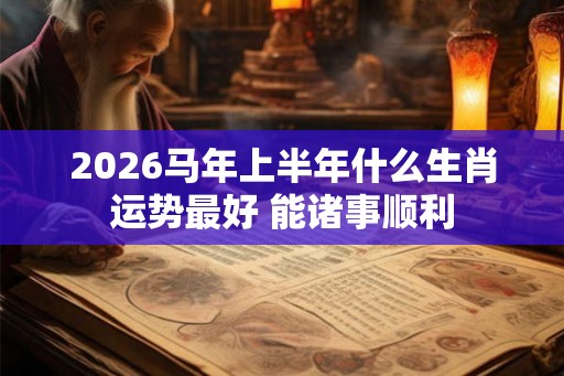 2026马年上半年什么生肖运势最好 能诸事顺利