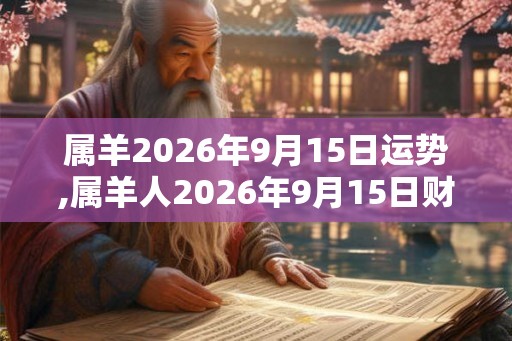 属羊2026年9月15日运势,属羊人2026年9月15日财运,生肖羊2026年9月15日运势