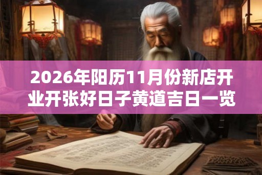 2026年阳历11月份新店开业开张好日子黄道吉日一览！