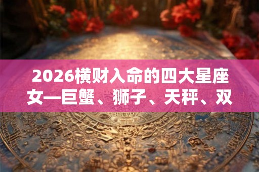 2026横财入命的四大星座女—巨蟹、狮子、天秤、双子