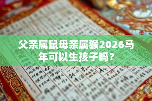 父亲属鼠母亲属猴2026马年可以生孩子吗? 父亲属鼠母亲属猴2026马年可以生孩子吗?