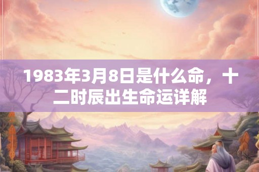 1983年3月8日是什么命，十二时辰出生命运详解