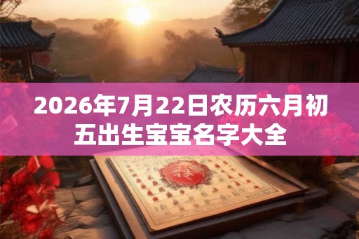 2026年7月22日农历六月初五出生宝宝名字大全