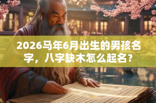 2026马年6月出生的男孩名字，八字缺木怎么起名？