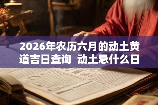 2026年农历六月的动土黄道吉日查询  动土忌什么日子