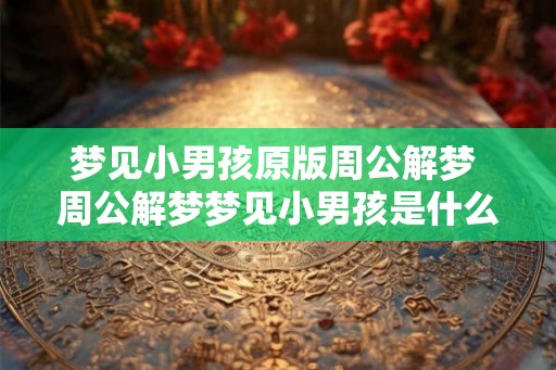 梦见小男孩原版周公解梦 周公解梦梦见小男孩是什么意思