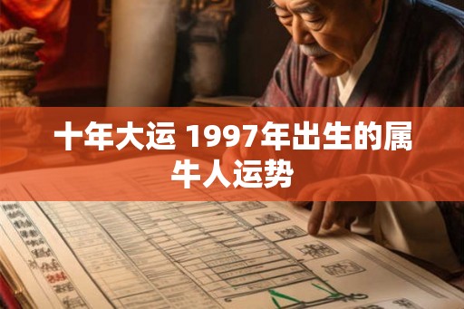 十年大运 1997年出生的属牛人运势