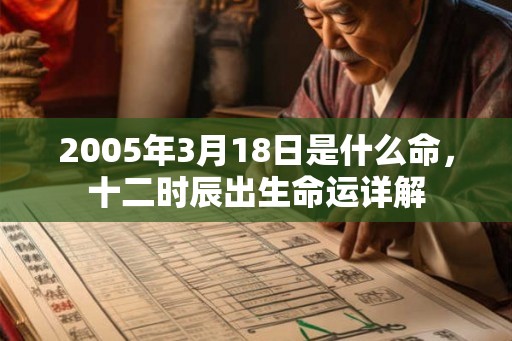 2005年3月18日是什么命，十二时辰出生命运详解