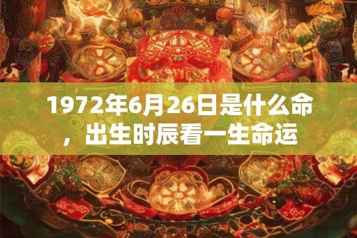 1972年6月26日是什么命，出生时辰看一生命运