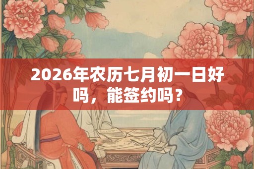 2026年农历七月初一日好吗，能签约吗？