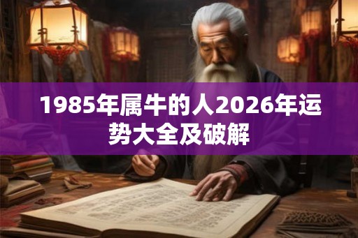 1985年属牛的人2026年运势大全及破解