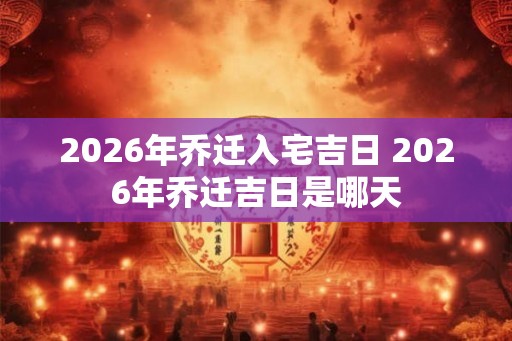 2026年乔迁入宅吉日 2026年乔迁吉日是哪天