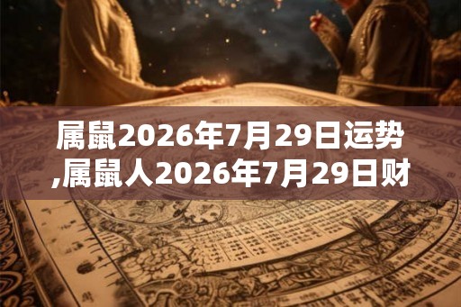 属鼠2026年7月29日运势,属鼠人2026年7月29日财运,生肖鼠2026年7月29日运势
