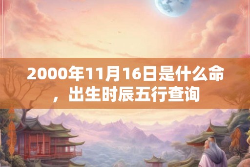 2000年11月16日是什么命，出生时辰五行查询