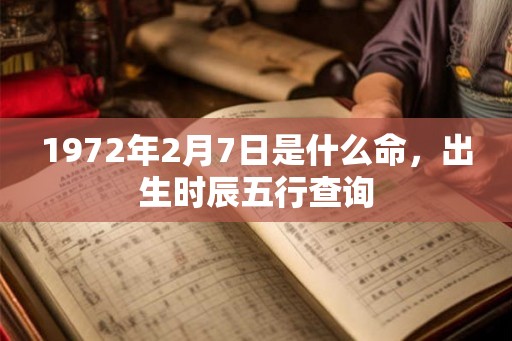 1972年2月7日是什么命，出生时辰五行查询