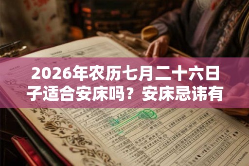 2026年农历七月二十六日子适合安床吗？安床忌讳有哪些？