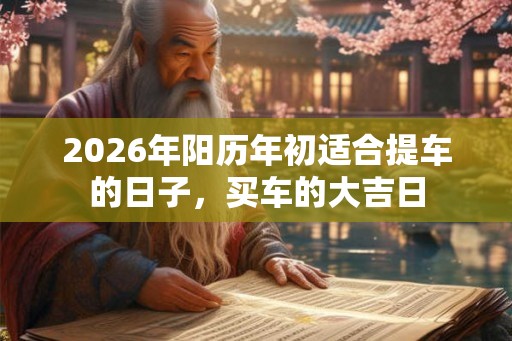 2026年阳历年初适合提车的日子，买车的大吉日