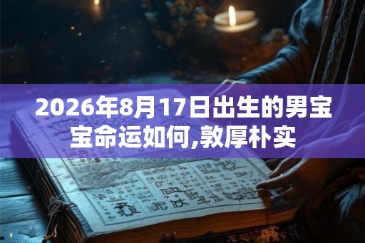 2026年8月17日出生的男宝宝命运如何,敦厚朴实