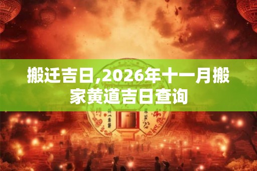 搬迁吉日,2026年十一月搬家黄道吉日查询