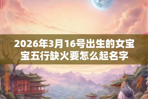 2026年3月16号出生的女宝宝五行缺火要怎么起名字