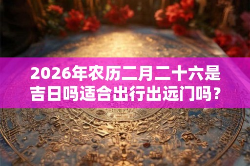 2026年农历二月二十六是吉日吗适合出行出远门吗？