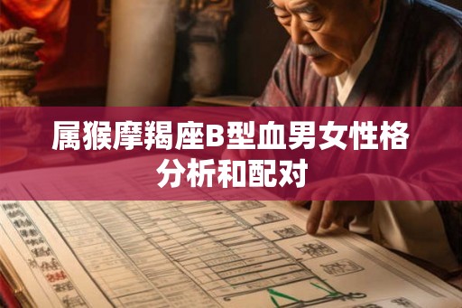 属猴摩羯座B型血男女性格分析和配对