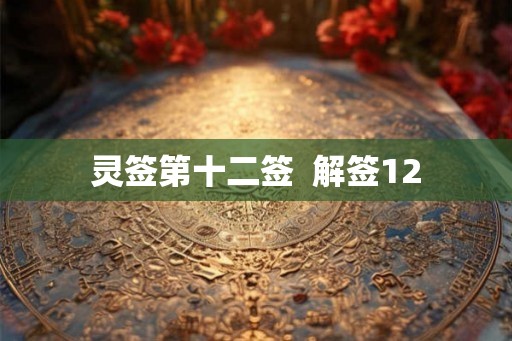 灵签第十二签  解签12
