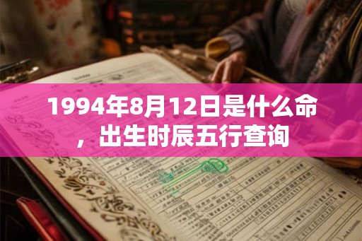 1994年8月12日是什么命，出生时辰五行查询