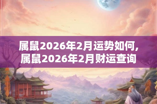 属鼠2026年2月运势如何,属鼠2026年2月财运查询