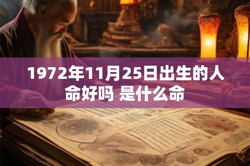 1972年11月25日出生的人命好吗 是什么命