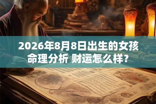 2026年8月8日出生的女孩命理分析 财运怎么样？