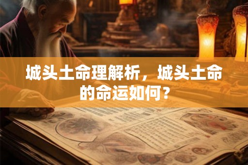 城头土命理解析，城头土命的命运如何？
