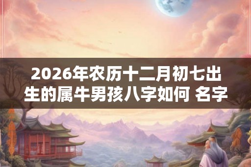 2026年农历十二月初七出生的属牛男孩八字如何 名字推荐