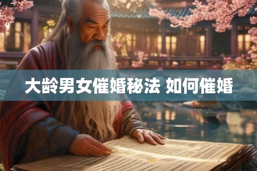 大龄男女催婚秘法 如何催婚