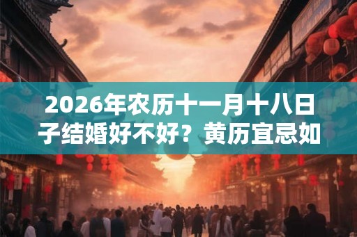 2026年农历十一月十八日子结婚好不好？黄历宜忌如何？