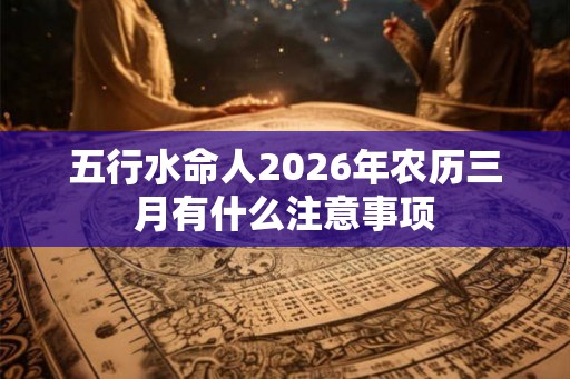 五行水命人2026年农历三月有什么注意事项 五行水命人2026年农历三月有什么注意事项