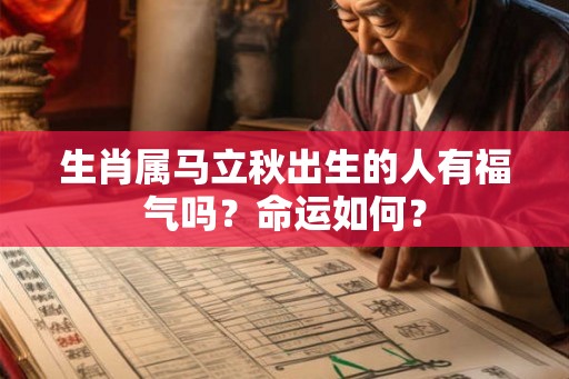 生肖属马立秋出生的人有福气吗？命运如何？