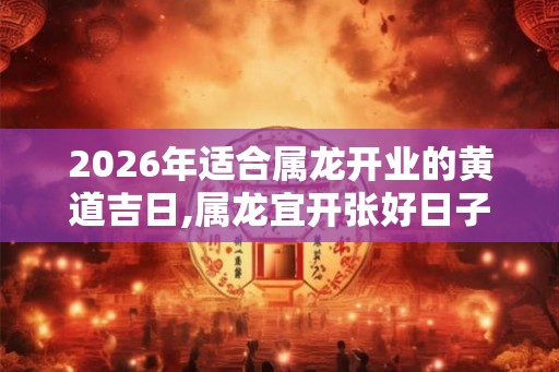 2026年适合属龙开业的黄道吉日,属龙宜开张好日子