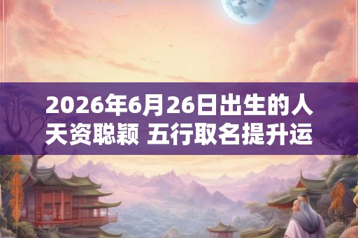2026年6月26日出生的人天资聪颖 五行取名提升运势