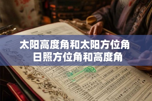 太阳高度角和太阳方位角  日照方位角和高度角