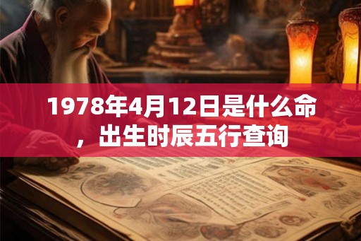 1978年4月12日是什么命，出生时辰五行查询