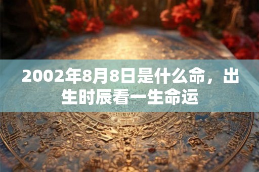 2002年8月8日是什么命，出生时辰看一生命运