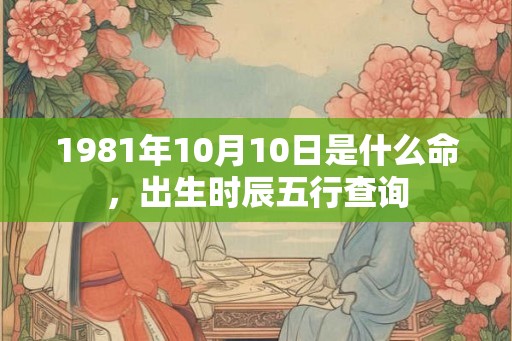 1981年10月10日是什么命，出生时辰五行查询