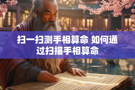 扫一扫测手相算命 如何通过扫描手相算命