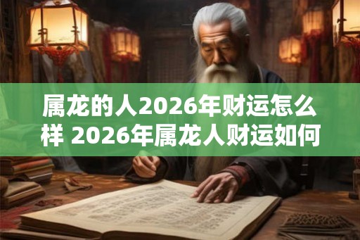 属龙的人2026年财运怎么样 2026年属龙人财运如何