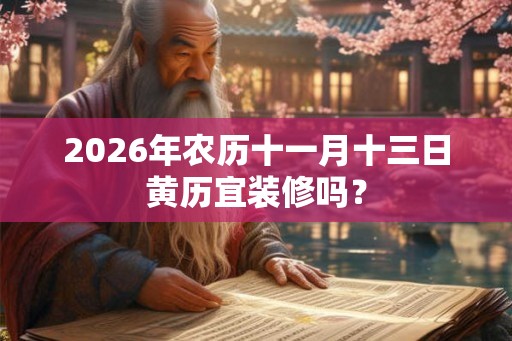 2026年农历十一月十三日黄历宜装修吗？