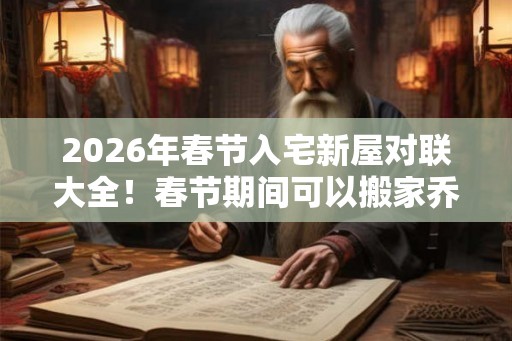 2026年春节入宅新屋对联大全！春节期间可以搬家乔迁吗？
